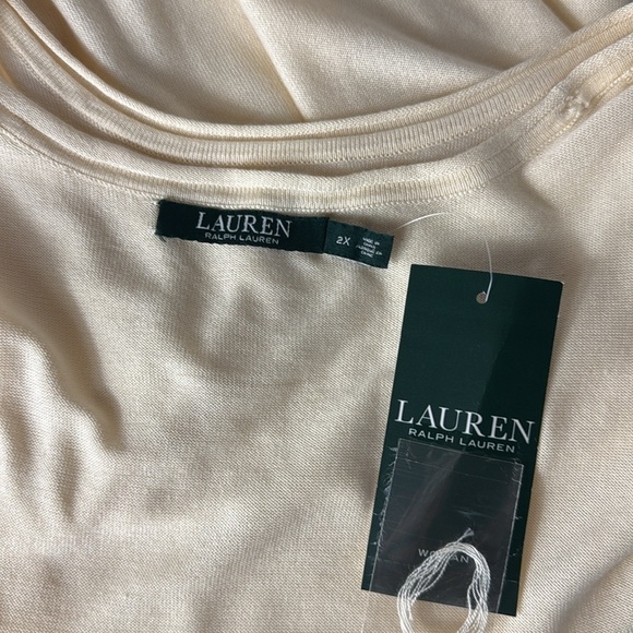 Ralph Lauren Cream Sleeveless Top Relaxed Fit Ivory Sz 2X - Picture 9 of 12